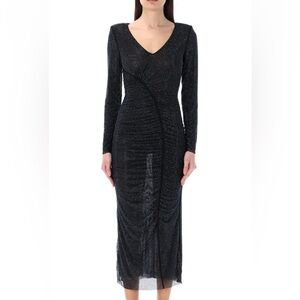 Self Portrait black rhinestone embellished dress